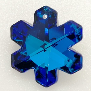 20mm Snowflake Crystal pendants Bermuda Blue